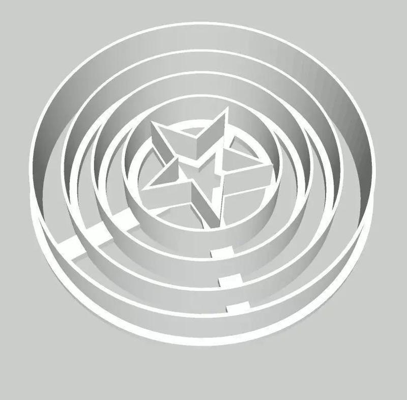 Captain America Shield Cookie Fondant Cutter with Imprint