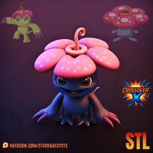 Vileplume x Palmon – STL Model | Anime/Game Fusion Fan Art