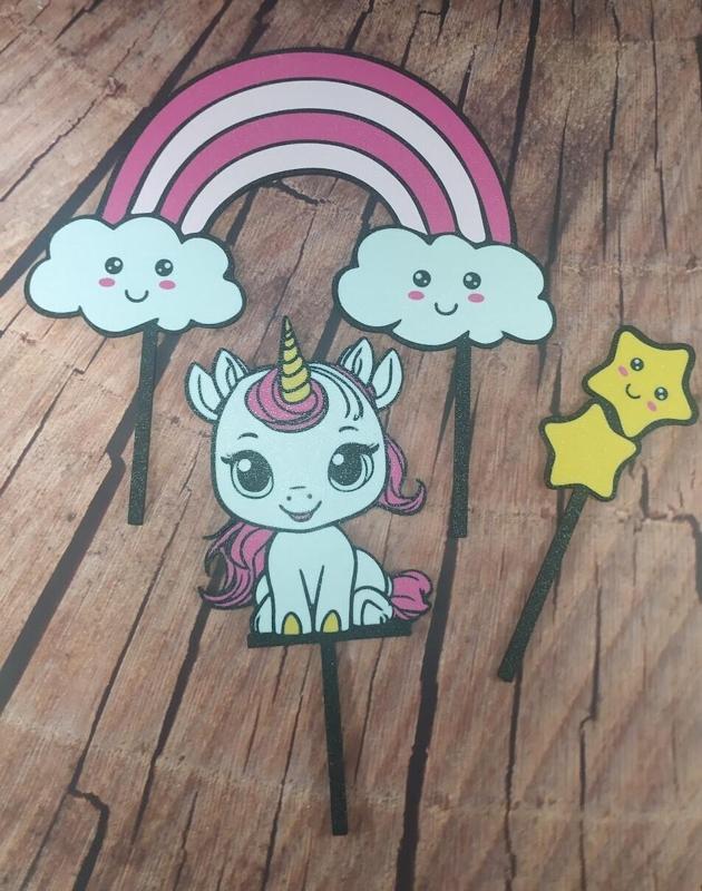 Unicorn Rainbow Cake Toppers – Printable Set