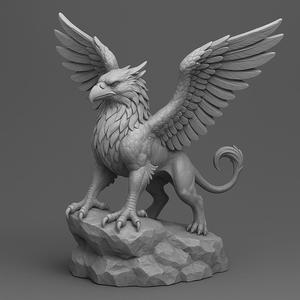 Mythical Griffin Statue – 3D Print STL File