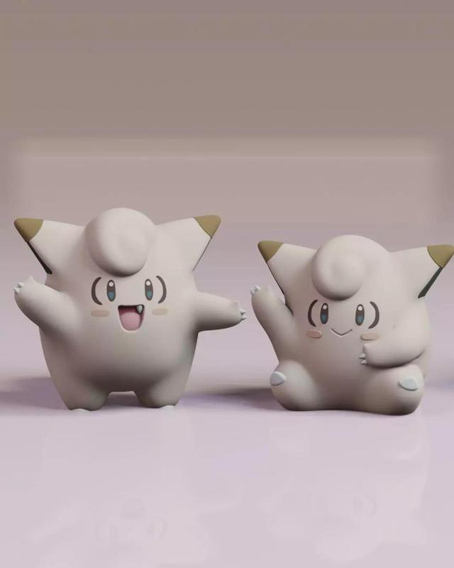 Clefairy Pokemon Fanart 2 poses