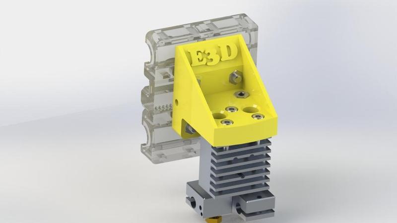 E3D Chimera/Cyclope Prusa i3 Rework Mount Bracket v2 Extended