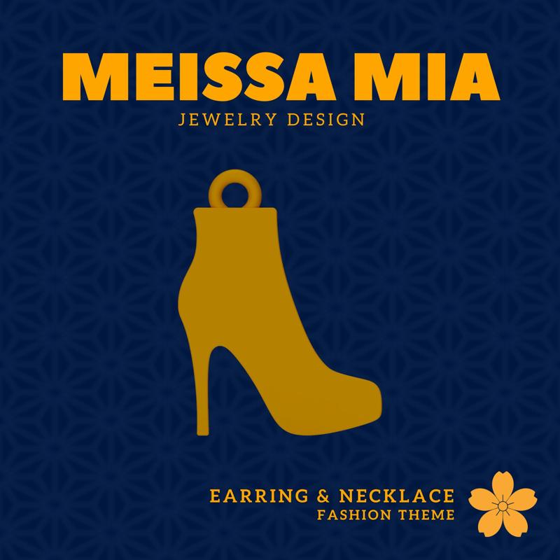 Step Into Style – 3D Print File for High Heels Earrings & Necklace High Heels Crown Earring - High HeelsNecklace - Girl's Fashion