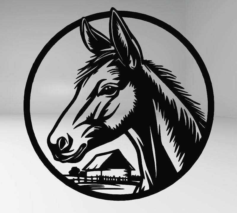 Line Art Donkey – Charming and Friendly Animal Design