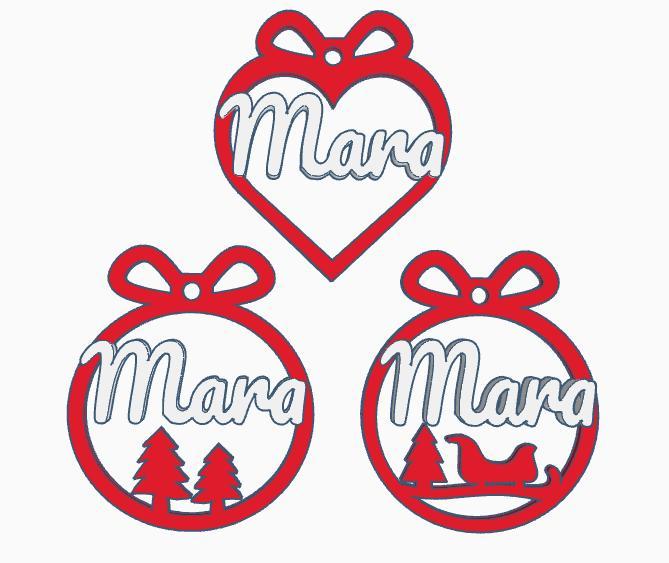 3 x Mara, Christmas bauble, christmas