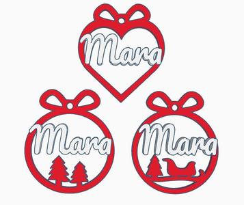 3 x Mara, Christmas bauble, christmas