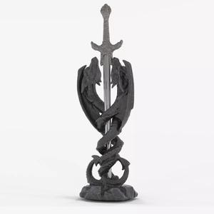 Ebros Gift Celtic Serpent Double Dragon Holding Excalibur Sword