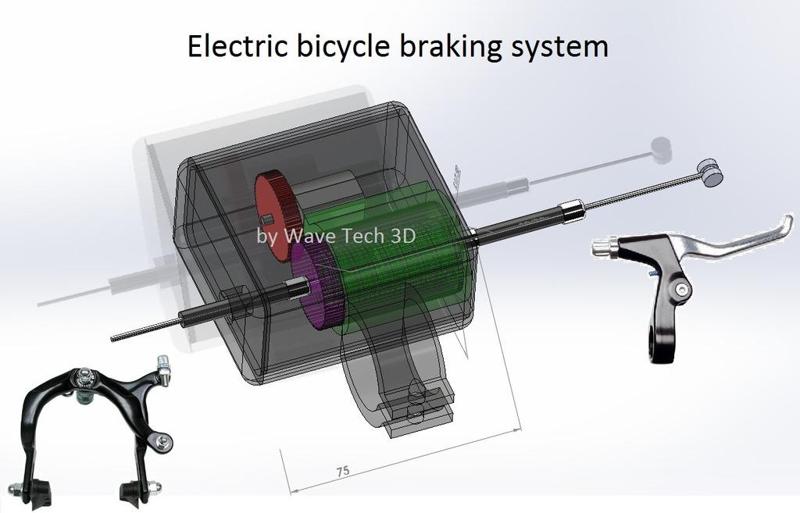 Electric bicycle braking system for handicapped