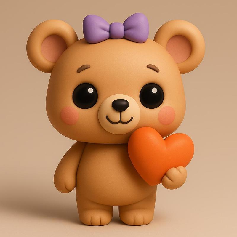 Sweetheart Bear - Cute Teddy Bear with Heart and Bow