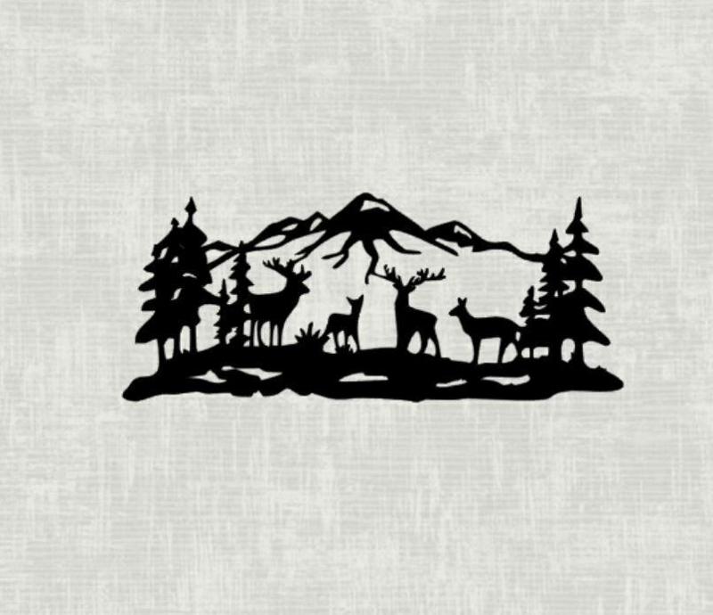 Wall art Christmas animals forest