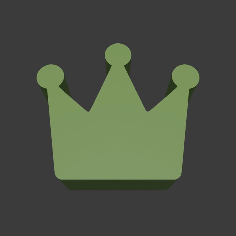 Crown Symbol Meeple Silhouette – 3D Printable Game Token