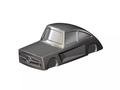 Ribbed sides scoop Mercedes 300SL gullwing grille car sculpture
