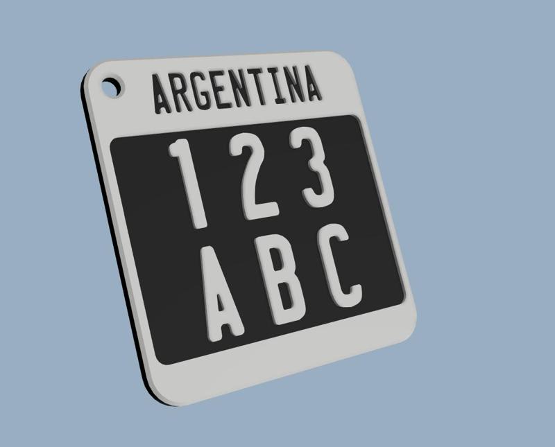 ARGENTINA LICENSE PLATE KEYCHAIN