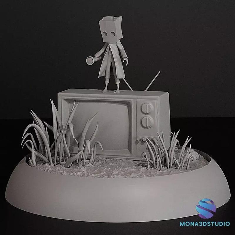 3D Diorama of Mono on Vintage TV