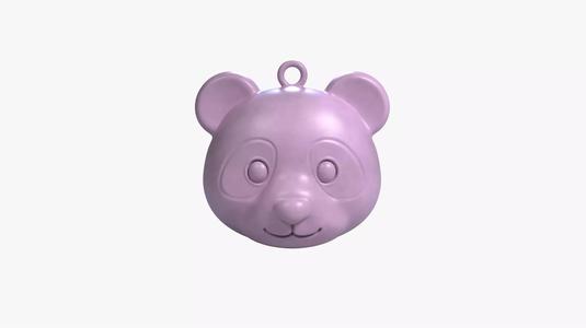 Panda Head Keychain Cute 3D STL File for Animal Lovers