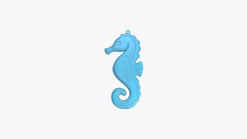 Seahorse Keychain 3D STL File Printable Sea Animal Charm