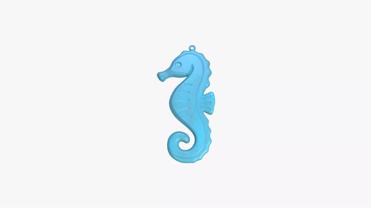 Seahorse Keychain 3D STL File Printable Sea Animal Charm