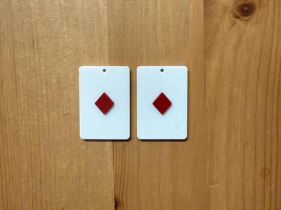Dimond Playing Card Earrings