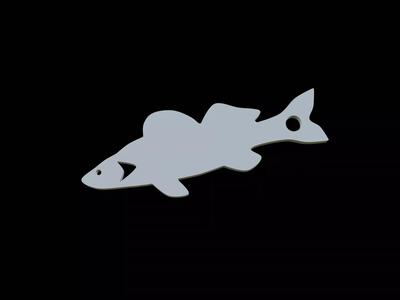 Zander fish keychain pendant