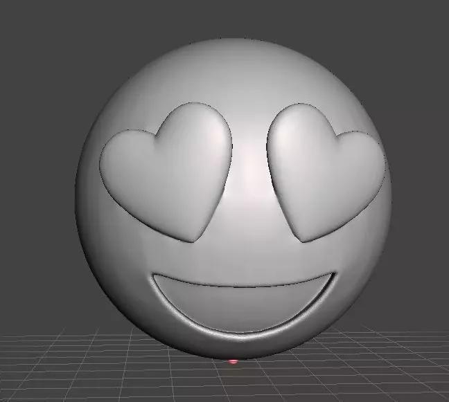 EMOJI IN LOVE HEART EYES FIGURE MODEL 3D PRINTING