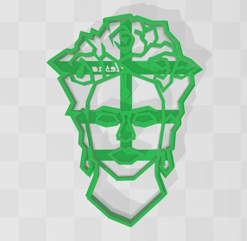 Cookie cutter Frida Kahlo faceted cutter