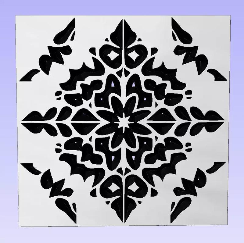 Symmetric ornament stencil - CNC carving or laser cut