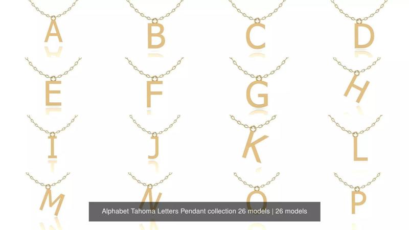 Alphabet Tahoma Letters Pendant collection 26 models