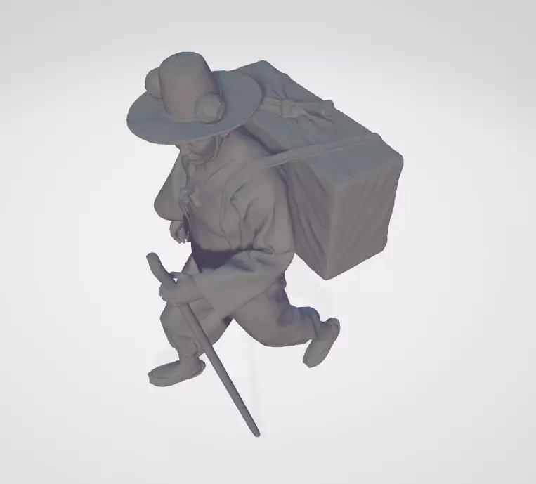 old times Asia porter  a peddler