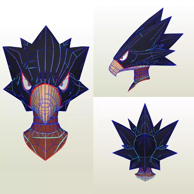 Tokoyami Fumikage My Hero Academia Pepakura Template Unfold