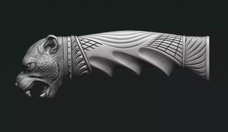 Puma Head Knife Handle