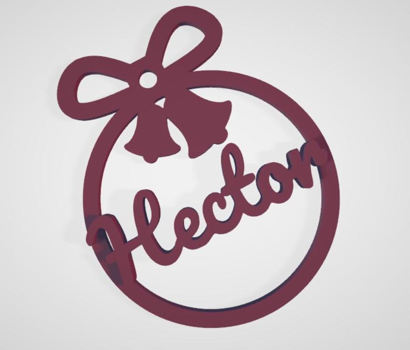 4 x Hector, personalized Christmas tree ball, christmas