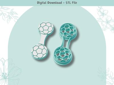 Football Keychain Clay Cutter for Polymer Clay | Digital STL File | Clay Tools | 3 Sizes