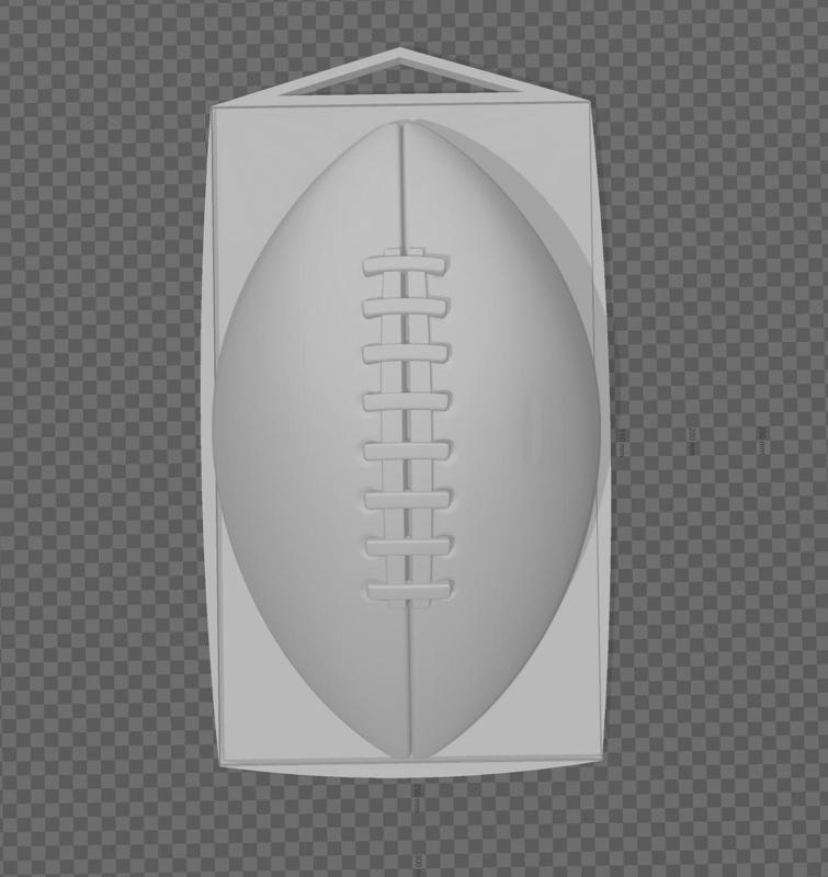 US Football" key ring - Mini oval ball (American style)