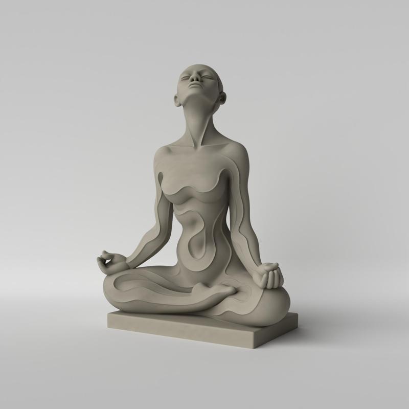 Minimalist Woman Meditating – Inner Balance