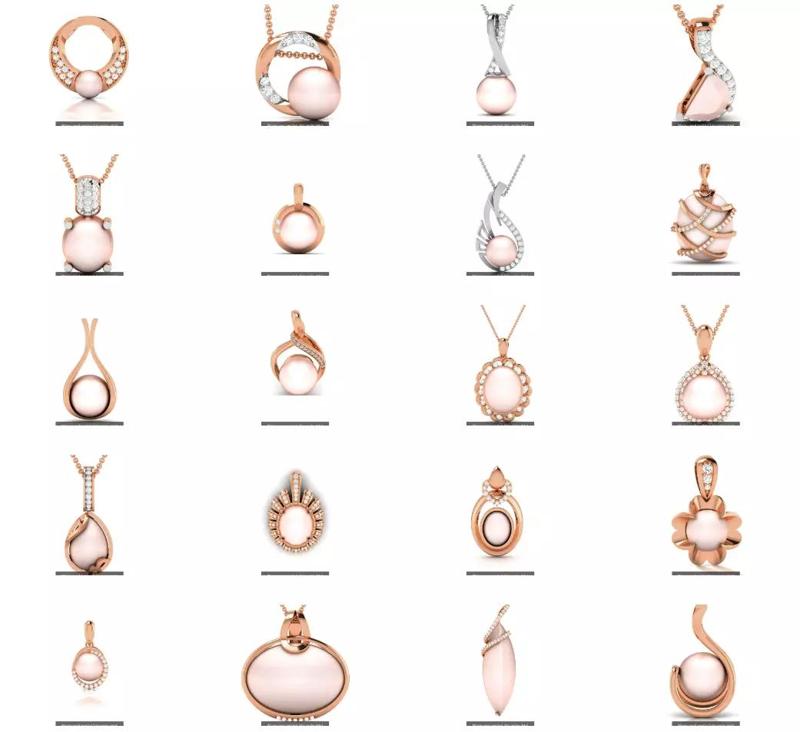 43 Women pearl pendant 3dm render detail  3D Model Collection