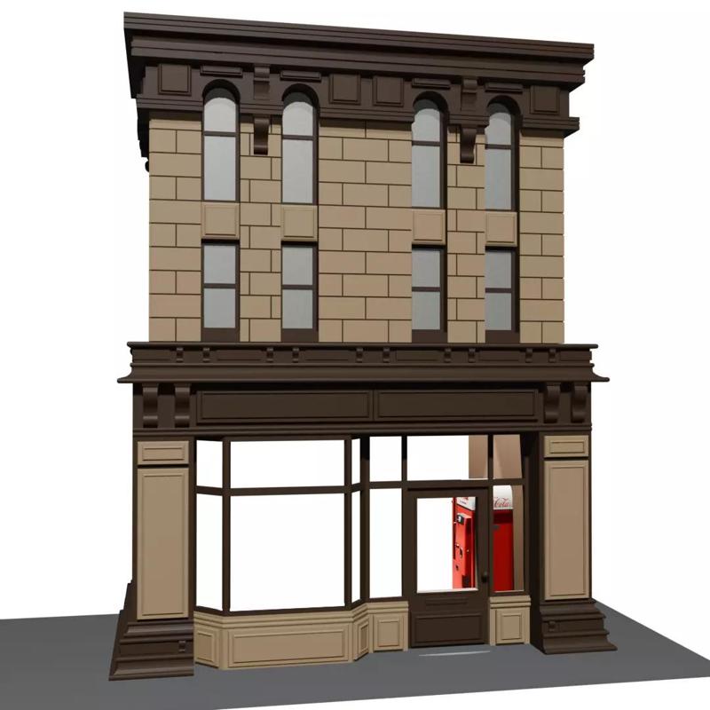 3D Printable Diorama Tall Building