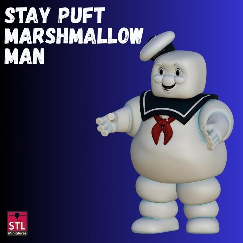 STL File – Chibi Stay Puft Marshmallow Man – 3D Printable Sweet & Spooky Icon