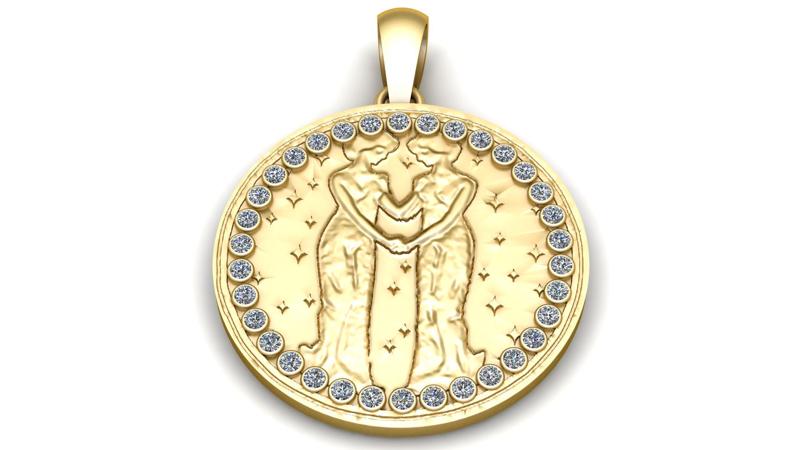 COUPLE COIN PENDANT 3D PRINTABLE MODEL