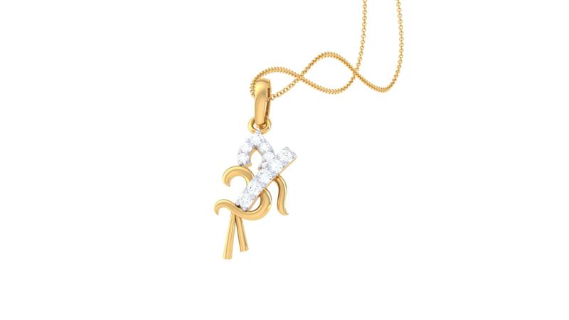 Om Gold and Diamond Pendant (49)