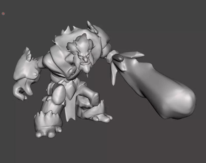 Trundle 3D Model monster holding sword