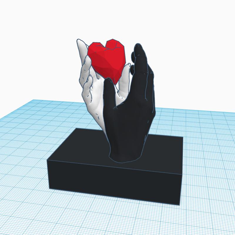 Hands holding heart sculpture, Love gift, engagement gift, marriage, proposal