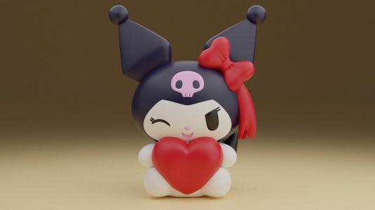 Kuromi sanrio valentine figure