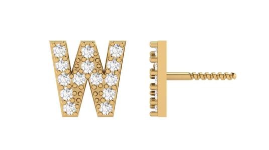 W Letter Alphabets Studs Earrings