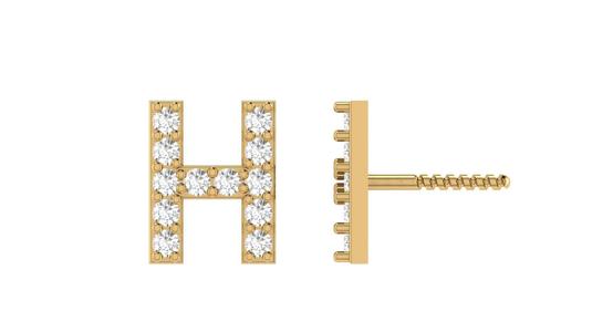 H Letter Alphabets Studs Earrings