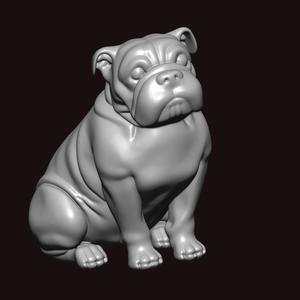 English bull seating pose 3d sculpture