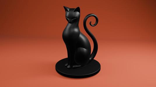 Modern Cat 3D Model STL | Elegant Cat Figurine | Minimalist Animal Decor | Digital Download for 3D Printing | Resin or FDM Print