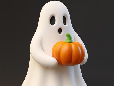Halloween Ghost with Pumpkin – Halloween Decor