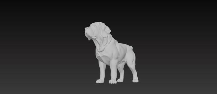 3D Printable Saint Bernard Dog Model - Realistic STL for 3D Printing Enthusiasts