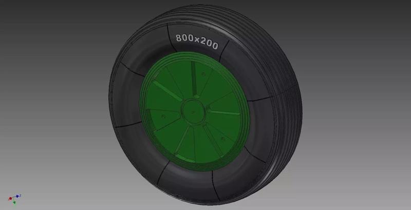 Mig-21 spoke wheel - grooved tire
