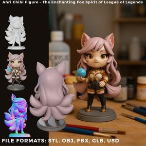 Ahri Chibi Figure – The Enchanting Fox Spirit of League of Legends